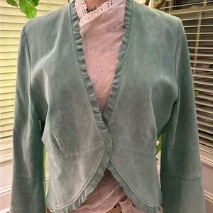 Karen Kane Green Women's Leather Jacket